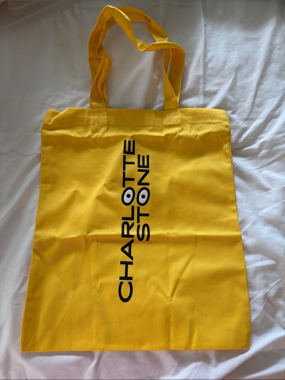 Charlotte Stone Yellow Canvas Logo Tote